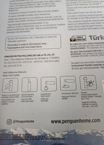 Penguen 304 Kalite Paslanmaz Çelik Termos Seti - Görsel 8