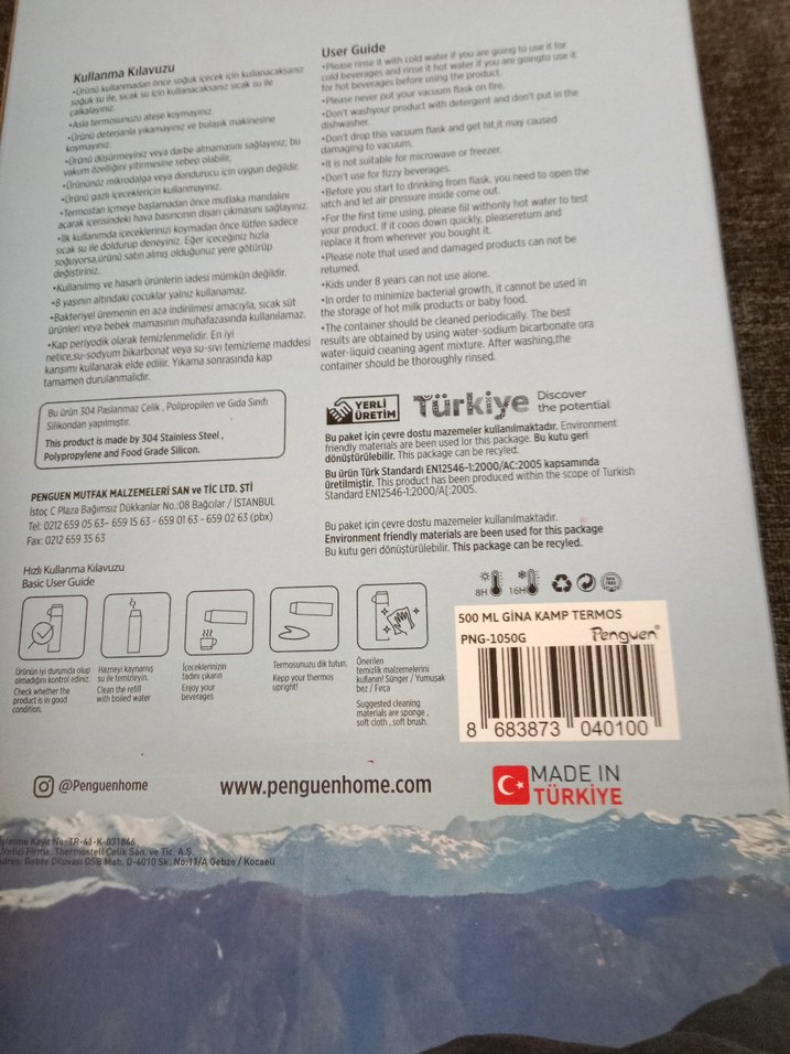 Penguen 304 Kalite Paslanmaz Çelik Termos Seti - Görsel 2