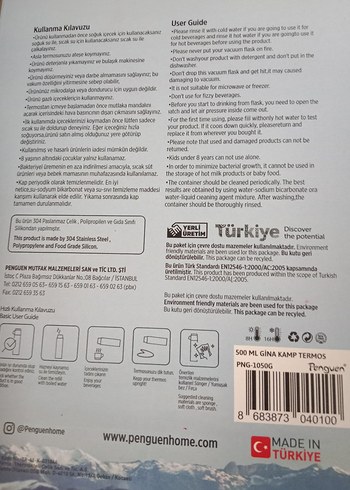 Penguen 304 Kalite Paslanmaz Çelik Termos Seti - Görsel 6