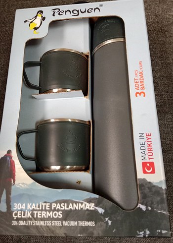 Penguen 304 Kalite Paslanmaz Çelik Termos Seti - Görsel 5