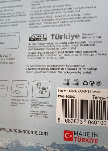 Penguen 304 Kalite Paslanmaz Çelik Termos Seti - Görsel 3