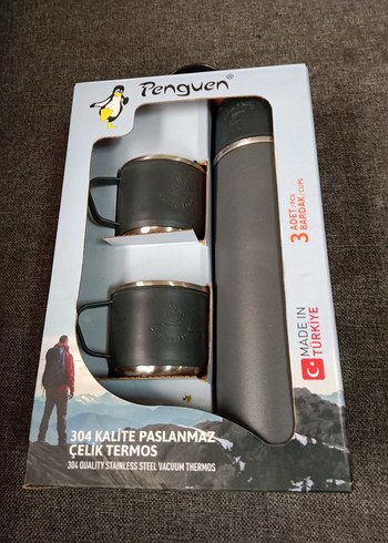 Penguen 304 Kalite Paslanmaz Çelik Termos Seti - Görsel 10