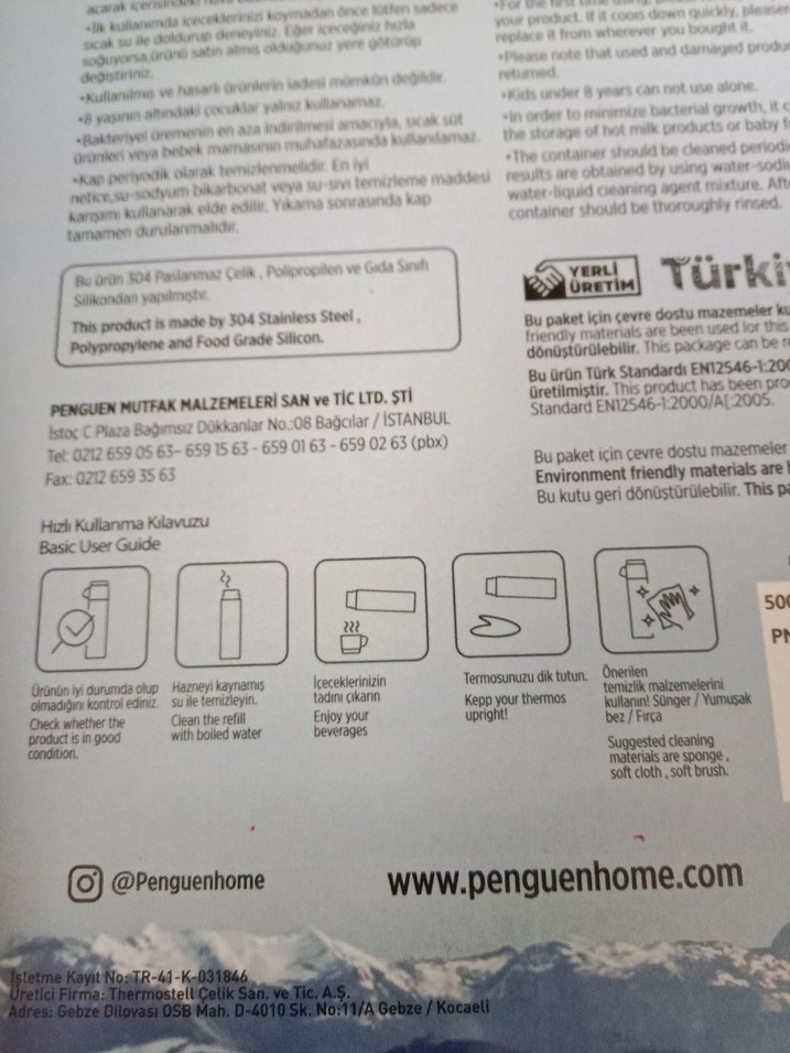 Penguen 304 Kalite Paslanmaz Çelik Termos Seti - Görsel 4