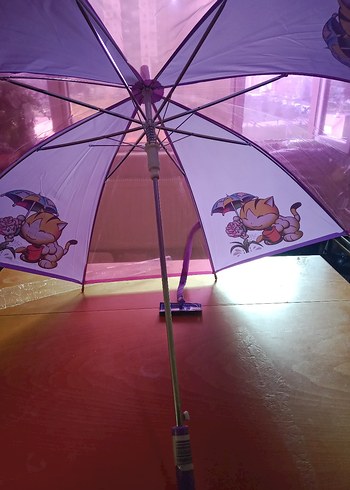 Şeffaf Pop Art Desenli Mor çocuk yeni Şemsiye - Görsel 7