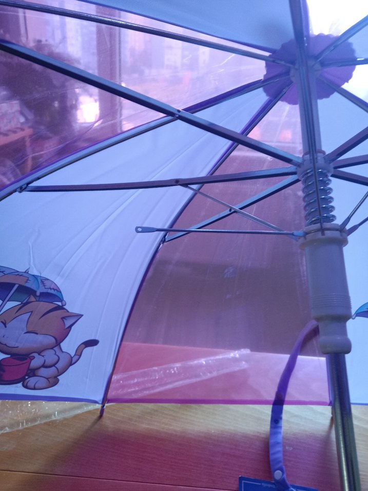 Şeffaf Pop Art Desenli Mor çocuk yeni Şemsiye - Görsel 3