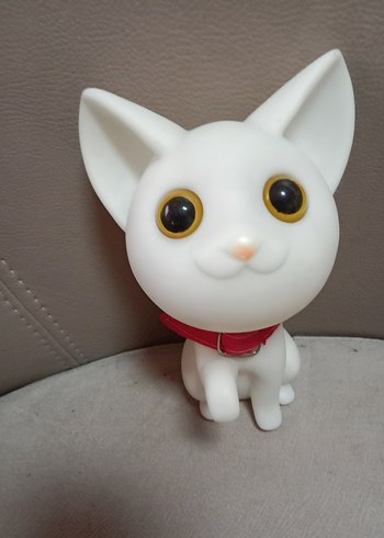 Beyaz Kedi Figürü Kırmızı Boyunluklu kumbara - Görsel 5