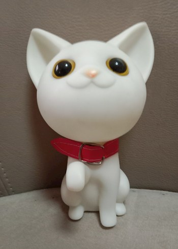 Beyaz Kedi Figürü Kırmızı Boyunluklu kumbara - Görsel 4