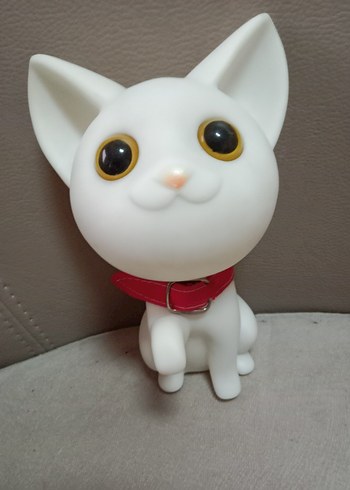 Beyaz Kedi Figürü Kırmızı Boyunluklu kumbara - Görsel 7