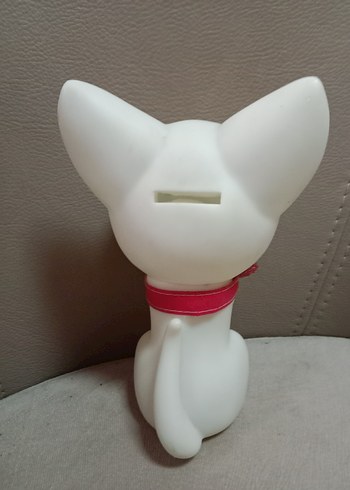 Beyaz Kedi Figürü Kırmızı Boyunluklu kumbara - Görsel 8