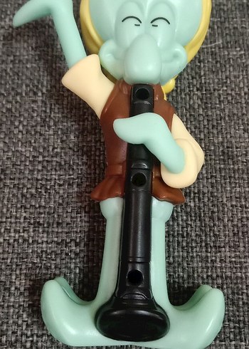 Turkuaz Pastel Figür Çalgı Çalan Karakter - Görsel 3