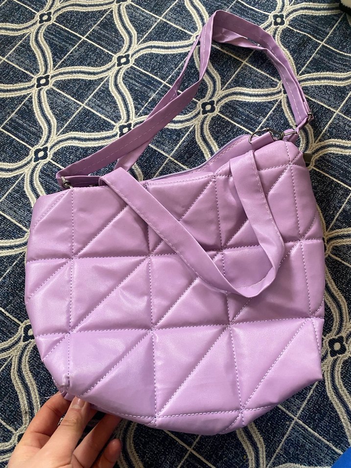Mor Kadın Çanta, Fermuarlı, Pastel Ton - Görsel 3