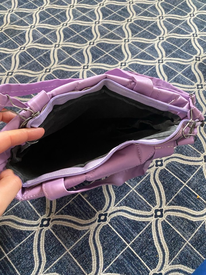 Mor Kadın Çanta, Fermuarlı, Pastel Ton - Görsel 2