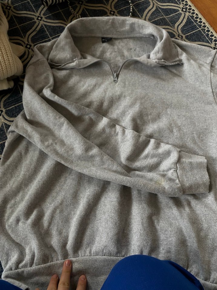 Gri Fermuarlı Erkek Polar Sweatshirt - Görsel 3