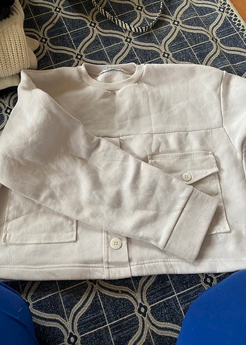 Düğmeli, Uzun Kollu Beyaz Keten Kadın Gömlek - Görsel 2