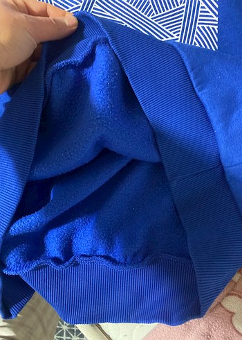 Mavi Baskılı Uzun Kollu Salaş Hamile Tişörtü - Görsel 3