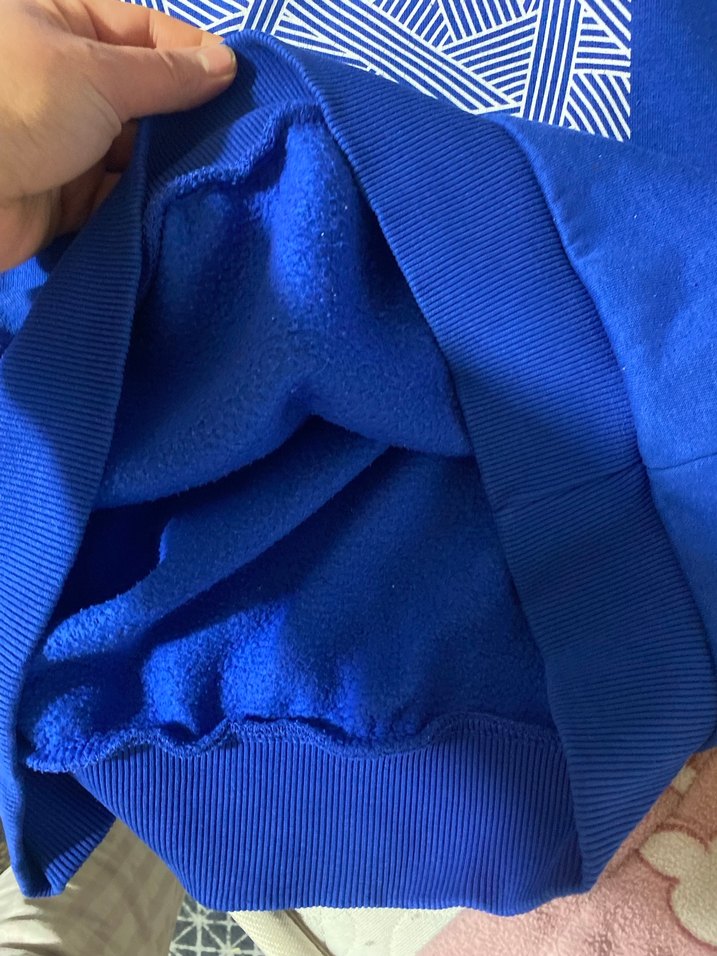 Mavi Baskılı Uzun Kollu Salaş Hamile Tişörtü - Görsel 3