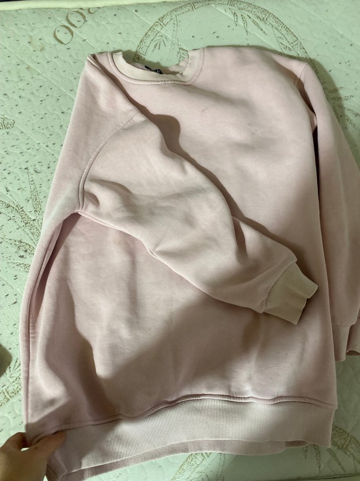 Kadın Pembe Pamuklu Bisiklet Yaka Sweatshirt - Görsel 2