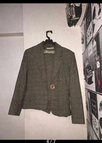 Düğmeli Keten Kadın Blazer Ceket