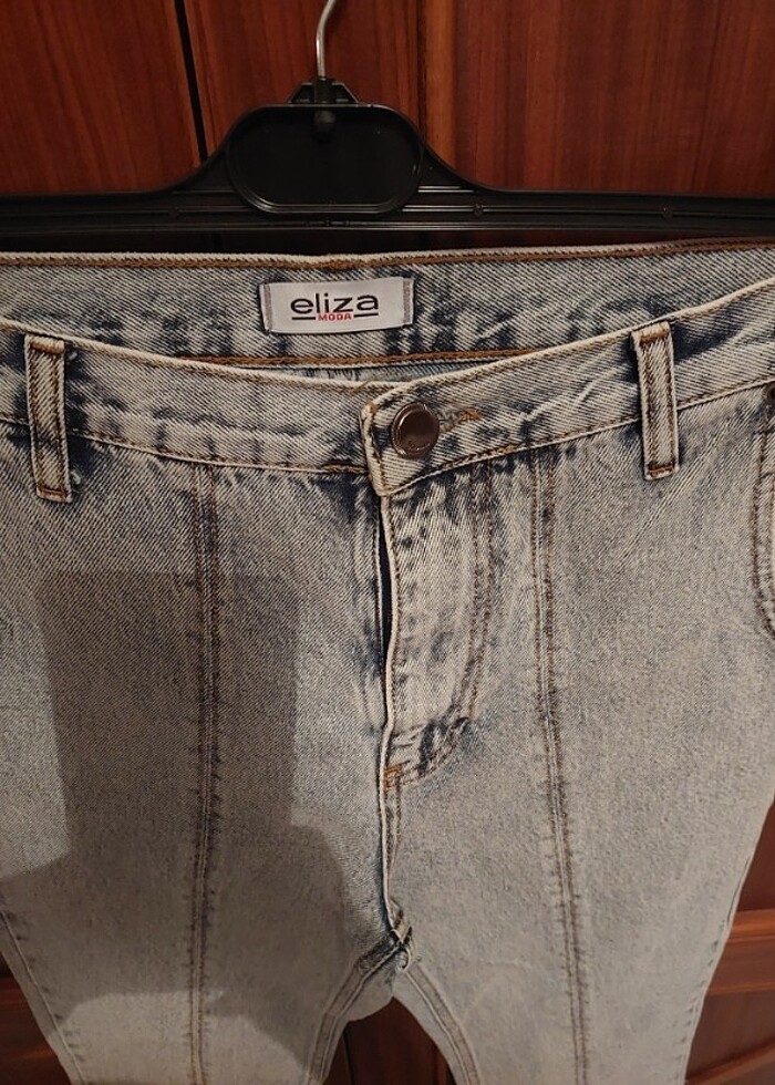 Paca detayli jeans kot pantolon - Görsel 2