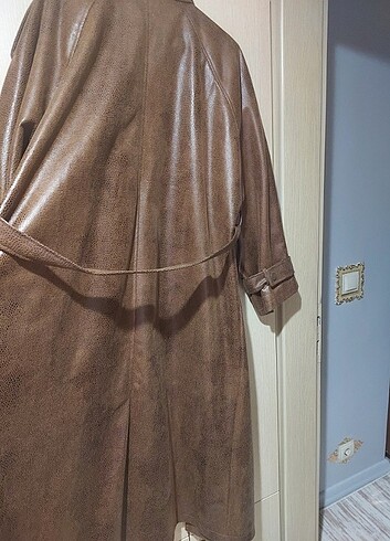 Gercek deri kuzu deri kaban trenckot - Görsel 6