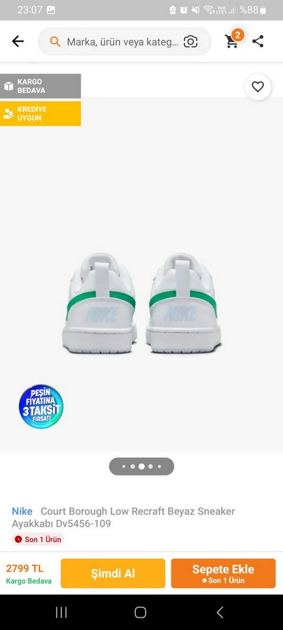 Nike Beyaz Yeşil Kadın Spor Ayakkabı - Görsel 3