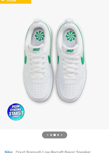36.5 Nike Beyaz Yeşil Spor Ayakkabı - Görsel 3