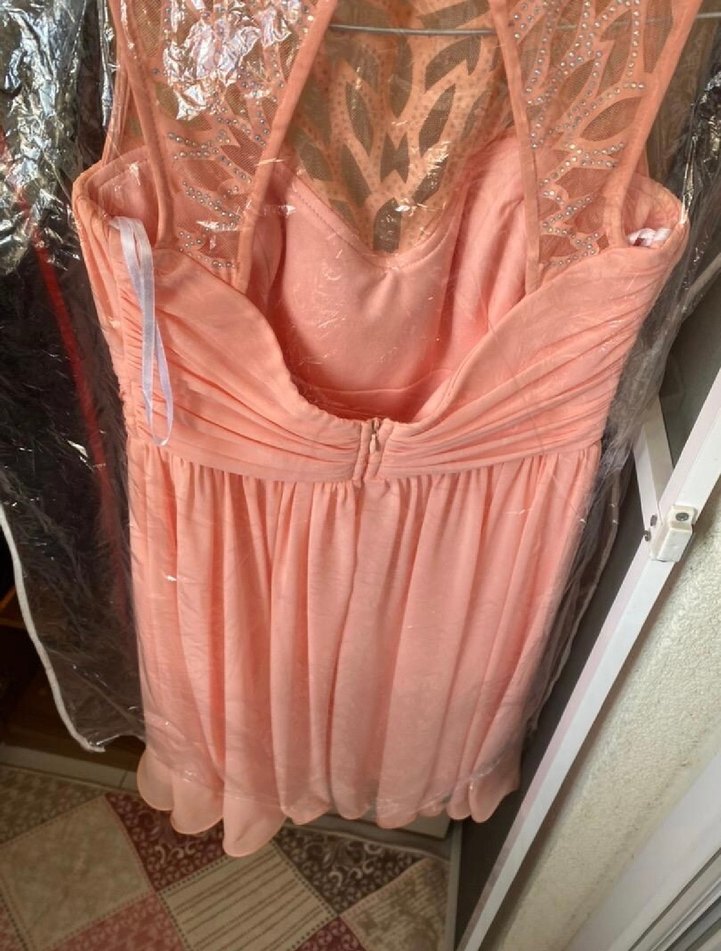 Pudra Pileli Midi Abiye Elbise - Görsel 5