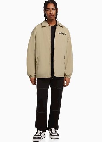 Bej Düğmeli Kadın Ceket - Görsel 5