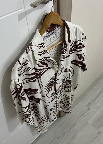 Bohem Tarz Baskılı Kısa Kollu Erkek Gömlek - Görsel 2