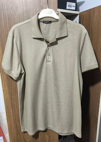 Bej Erkek Polo Yaka Kısa Kollu Tişört - Görsel 2