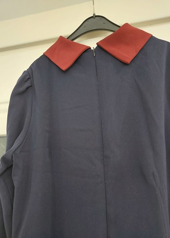 Bordo Detaylı Uzun Kollu Kadın Uzun Elbise - Görsel 4