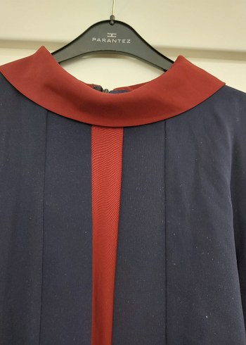 Bordo Detaylı Uzun Kollu Kadın Uzun Elbise - Görsel 5