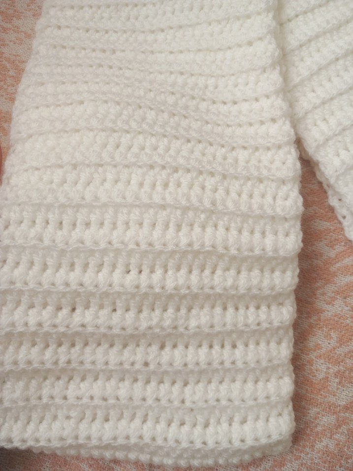 Beyaz Örgü Kadın atkı - Görsel 2