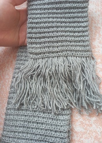 Gri Örgü Kadın atkı - Görsel 3