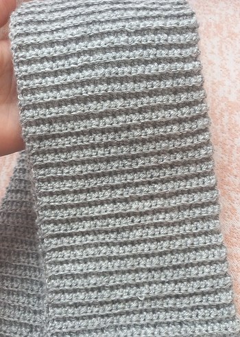 Gri Örgü Kadın atkı - Görsel 2