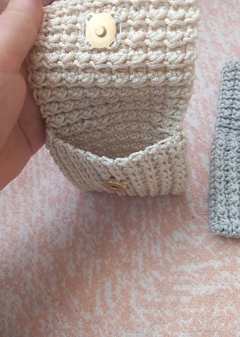 Gri Örgü Kadın Cüzdan - Görsel 3