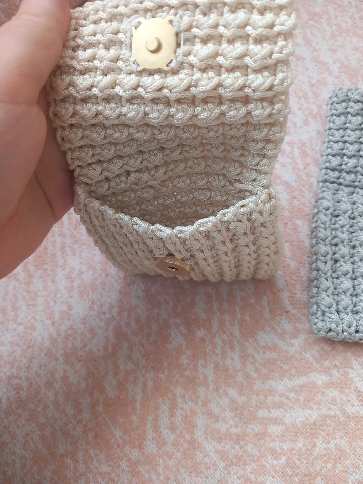 Gri Örgü Kadın Cüzdan - Görsel 3