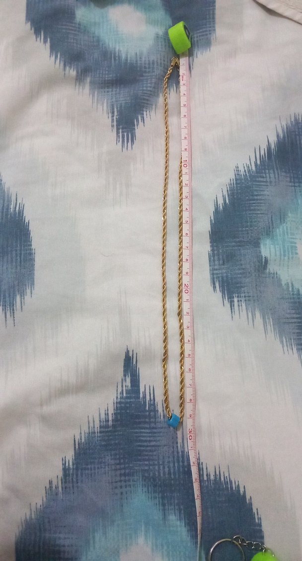 Uzun Zincir Detaylı Altın Rengi Kadın Kolye - Görsel 4