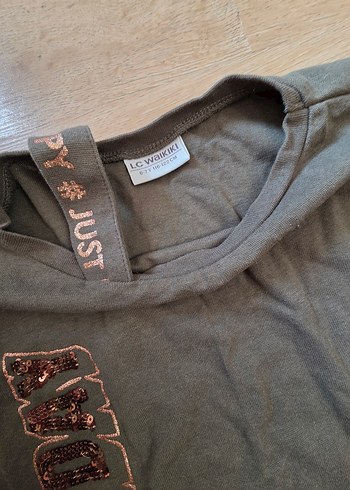 haki Baskılı Kemerli Kız Sweatshirt - Görsel 3