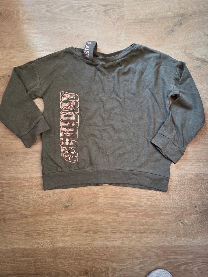 haki Baskılı Kemerli Kız Sweatshirt - Görsel 2