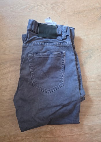 Gri Bol Kesim Denim Erkek Pantolon - Görsel 5