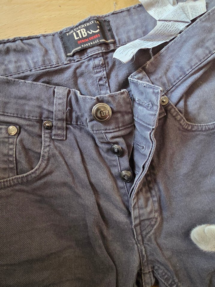 Gri Bol Kesim Denim Erkek Pantolon - Görsel 2