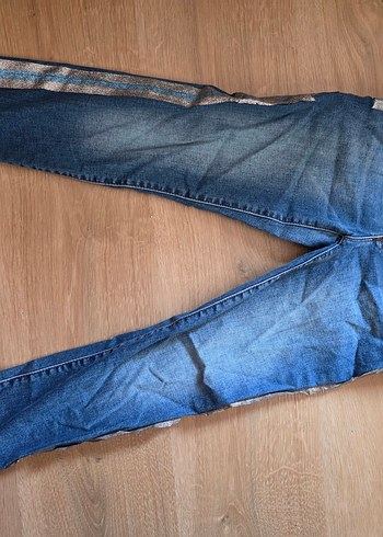 Mavi Düğmeli kız çocuk Denim Pantolon - Görsel 2