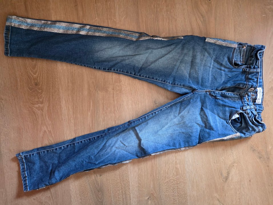 Mavi Düğmeli kız çocuk  Denim Pantolon - Görsel 2