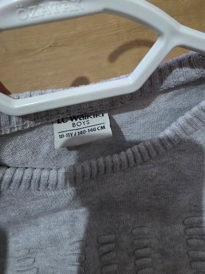 Gri Uzun Kollu Triko erkek çocuk Kazak - Görsel 2