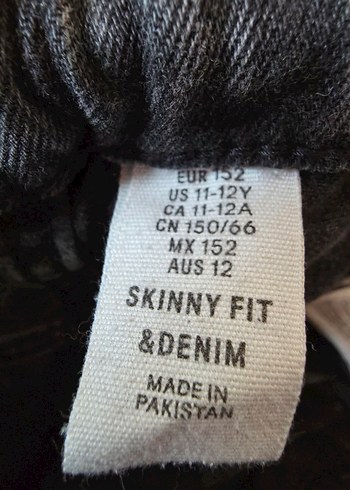 Gri eskitme skinny Kesim kız çocuk  Kot Pantolon - Görsel 3