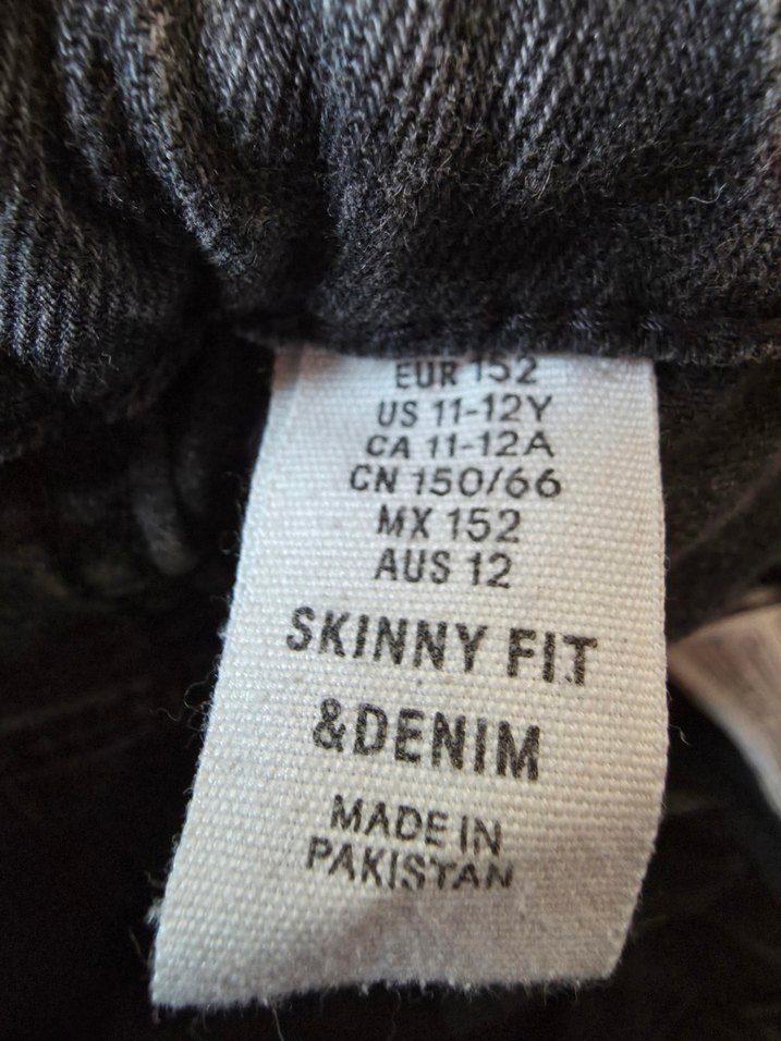 Gri eskitme skinny Kesim kız çocuk  Kot Pantolon - Görsel 3
