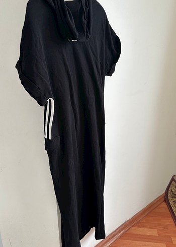 Siyah Kadın Pamuklu Uzun Salaş Elbise - Görsel 3