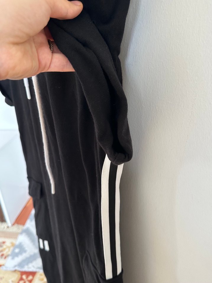 Siyah Kadın Pamuklu Uzun Salaş Elbise - Görsel 2