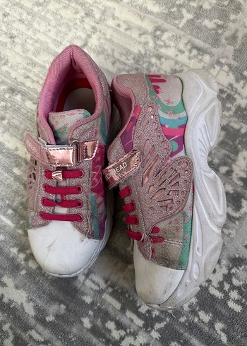 Kız Çocuk Pembe Renkli Bağcıklı Spor Ayakkabı - Görsel 3